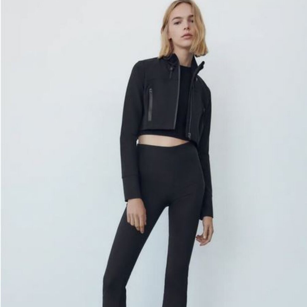 Zara Water Repellent Technical Crop Jacket, M